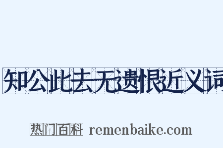 知公此去无遗恨近义词是什么意思的图片